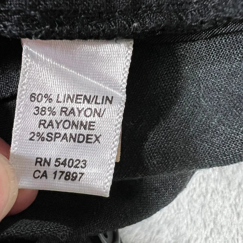 BANANA REPUBLIC Cargo Pants Womens 6 Black Soft Stretch Linen Vintage Y2K 2000s